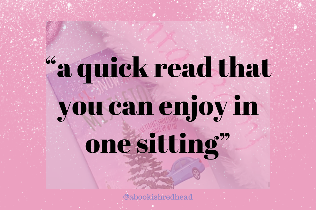 Pink Image with Snow falling and a copy of Sex, Snow and Mistletoe by Laura Barnard